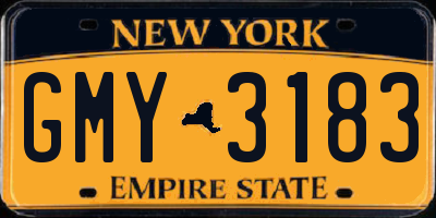 NY license plate GMY3183