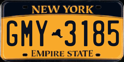 NY license plate GMY3185