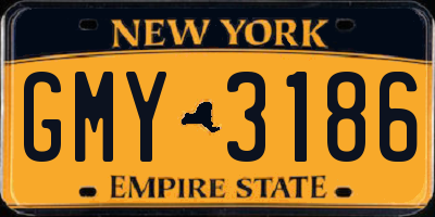 NY license plate GMY3186