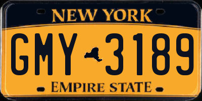 NY license plate GMY3189
