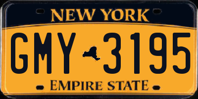 NY license plate GMY3195