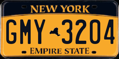 NY license plate GMY3204