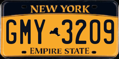 NY license plate GMY3209