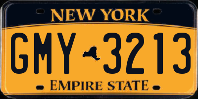 NY license plate GMY3213