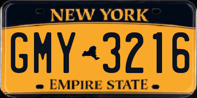 NY license plate GMY3216