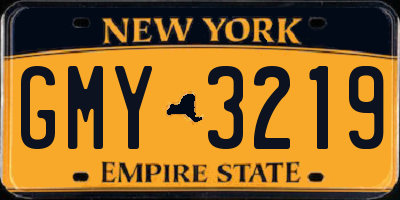 NY license plate GMY3219