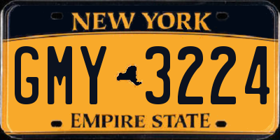 NY license plate GMY3224