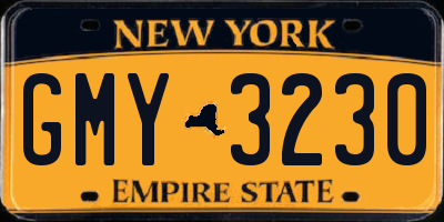 NY license plate GMY3230