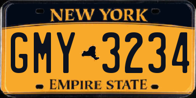 NY license plate GMY3234
