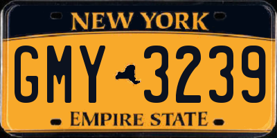 NY license plate GMY3239