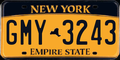 NY license plate GMY3243