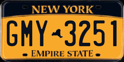 NY license plate GMY3251