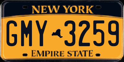 NY license plate GMY3259