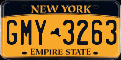 NY license plate GMY3263