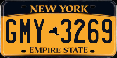 NY license plate GMY3269