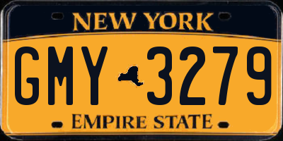 NY license plate GMY3279