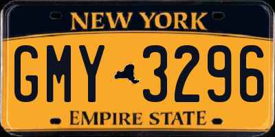 NY license plate GMY3296