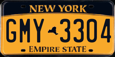 NY license plate GMY3304