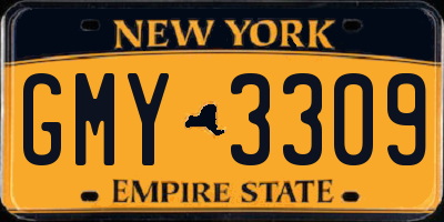 NY license plate GMY3309