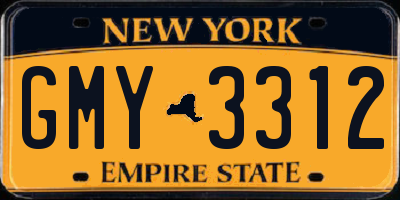 NY license plate GMY3312