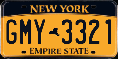 NY license plate GMY3321
