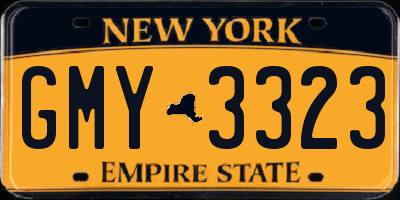 NY license plate GMY3323