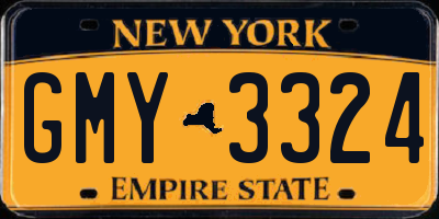 NY license plate GMY3324
