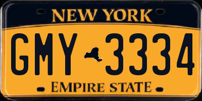 NY license plate GMY3334