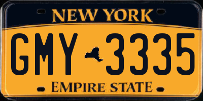NY license plate GMY3335