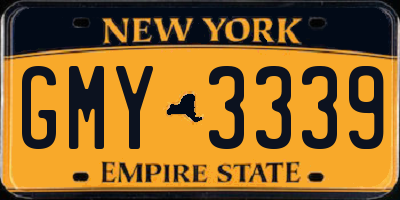 NY license plate GMY3339