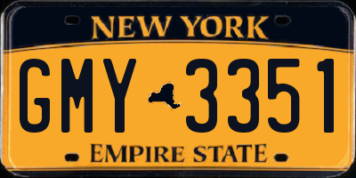 NY license plate GMY3351