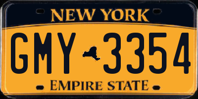 NY license plate GMY3354