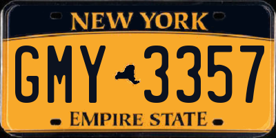 NY license plate GMY3357