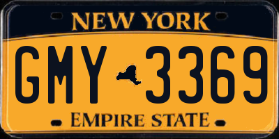 NY license plate GMY3369
