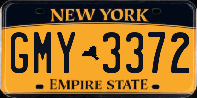 NY license plate GMY3372