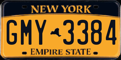 NY license plate GMY3384