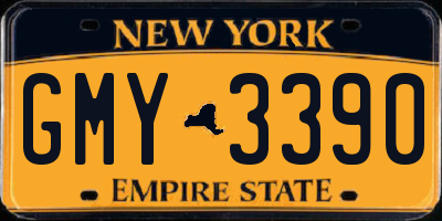 NY license plate GMY3390