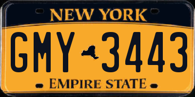 NY license plate GMY3443