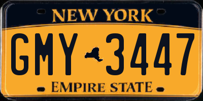 NY license plate GMY3447