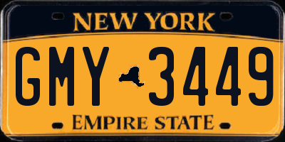 NY license plate GMY3449