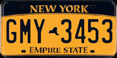 NY license plate GMY3453