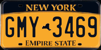 NY license plate GMY3469