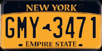 NY license plate GMY3471