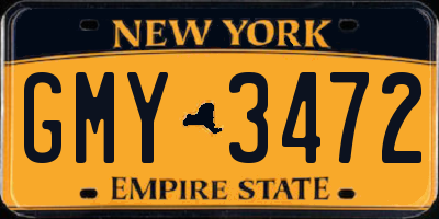 NY license plate GMY3472
