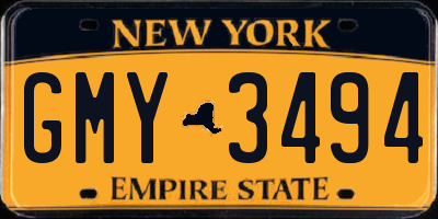 NY license plate GMY3494