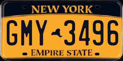 NY license plate GMY3496