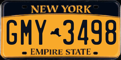 NY license plate GMY3498