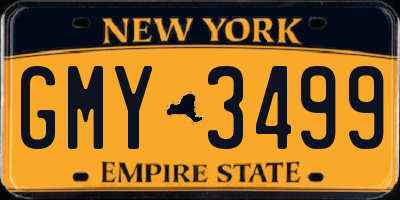 NY license plate GMY3499