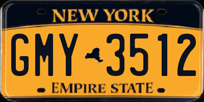 NY license plate GMY3512