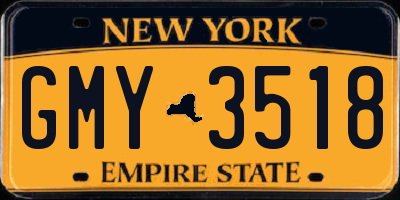 NY license plate GMY3518